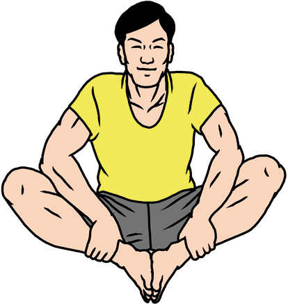 足の内側のストレッチ