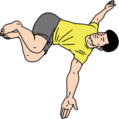 ダブルの腰の回旋運動
