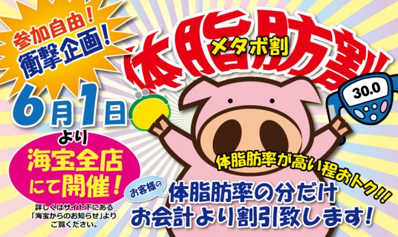 【東京自由行】牡蠣與魚的專賣店的「海宝」,開始實施「代謝症候群折扣活動」,依照你的體脂肪比例打折哦!