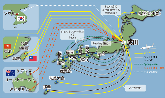 第3ターミナルから国内12都市、海外7都市へ!