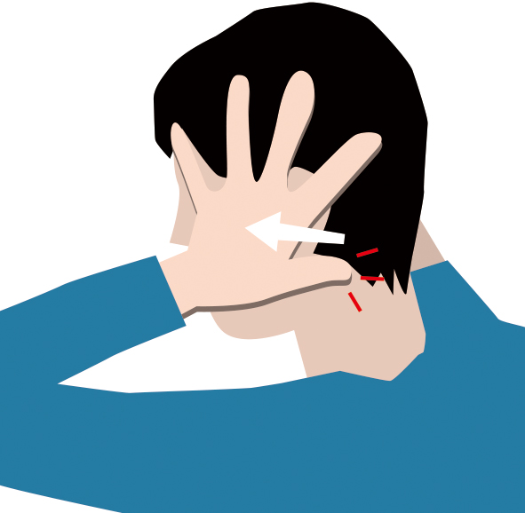 首のツボの刺激法