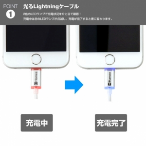 Alumi Lightning Cableアルミライトニングケーブル/LED Bright