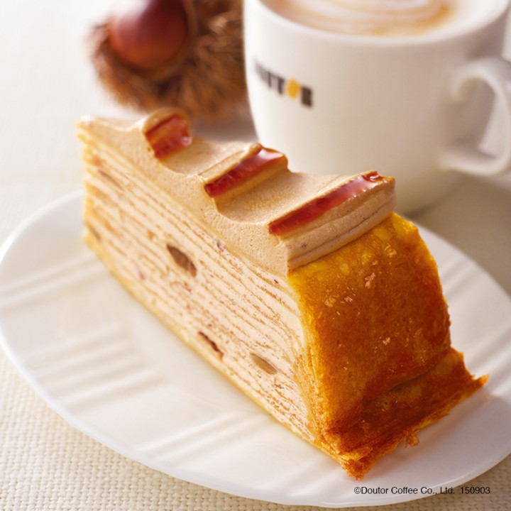 【秋季限定】 DOUTOR COFFEE的人氣招牌「日式可麗餅」推出栗子口味了喔〜! 栗子跟鮮奶油的黃金組合必吃!