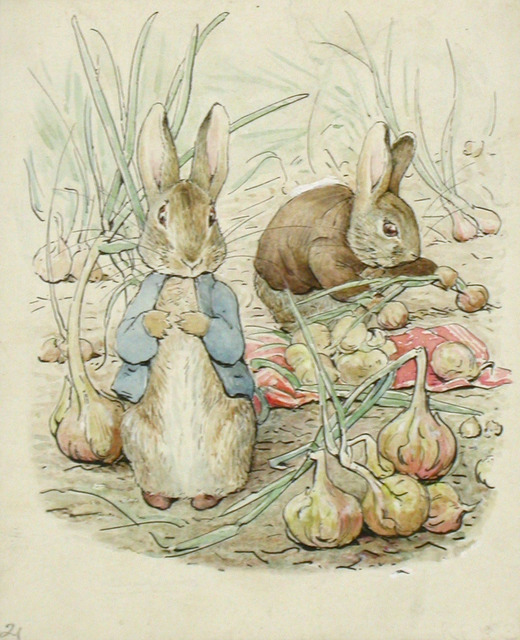 ビアトリクス・ポター 《『ベンジャミン バニーのおはなし』の挿絵のための水彩画》英国ナショナル・トラスト所蔵