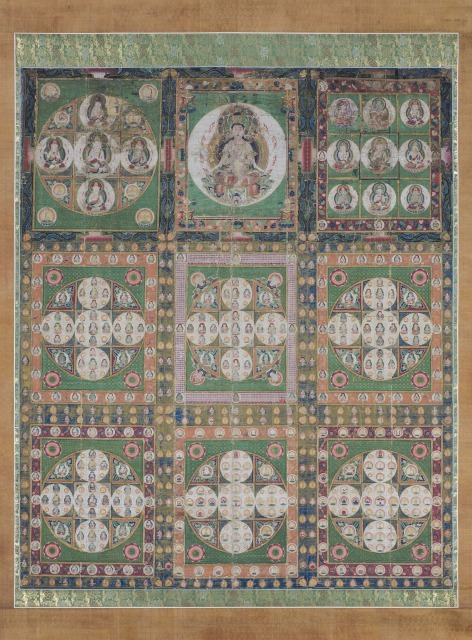 《両界曼荼羅》|鎌倉時代(14世紀)|双幅、絹本着色|各235.5×197.2 cm|所蔵:三室都寺、京都