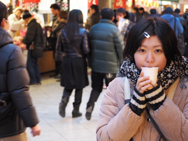 新年參拜喝甘酒