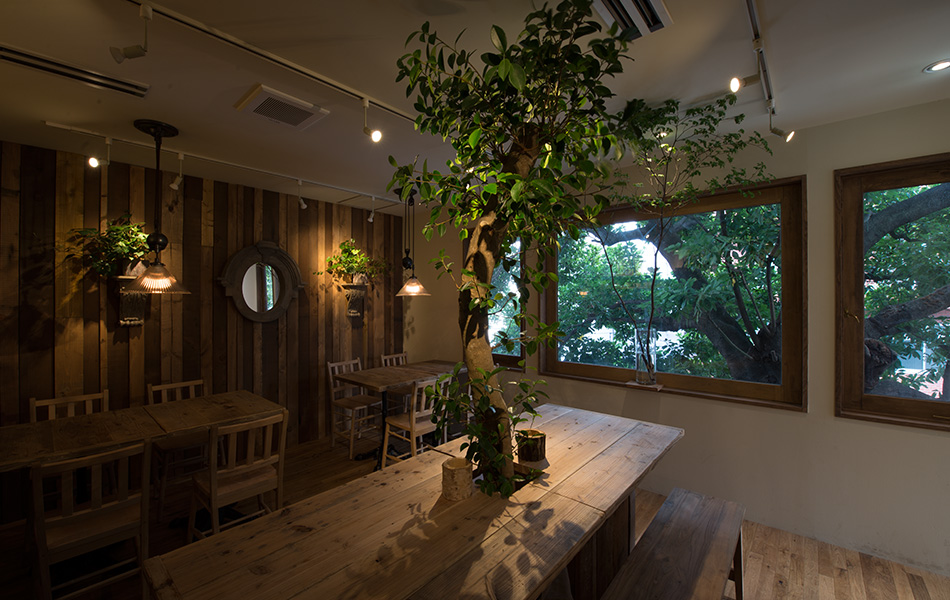 建築物的3樓與頂樓是自然系庭園Café「Les Grands Arbres」