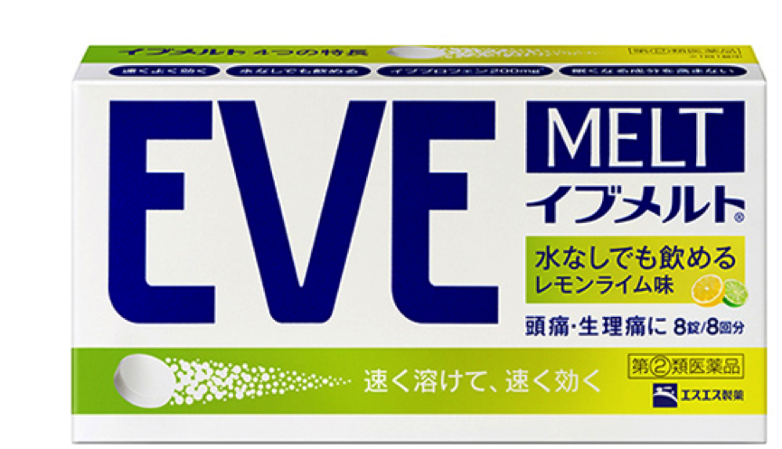 SS製藥白兔牌 EVE MELT 止痛藥｜8顆裝