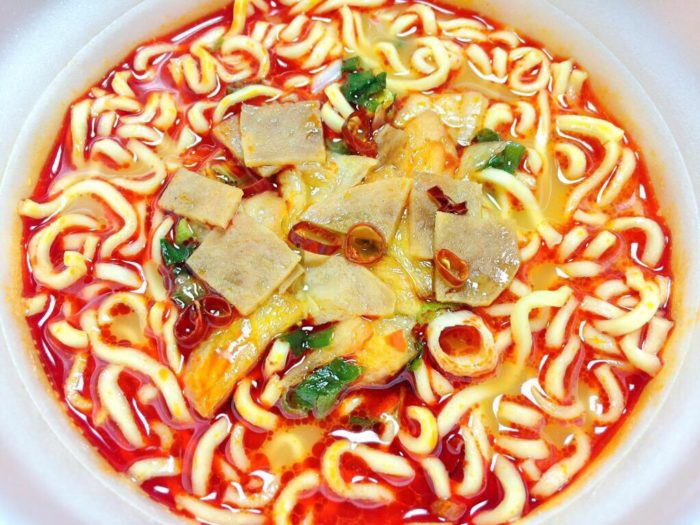 Acecook Super Cup 1.5倍辣泡菜豬肉拉麵:泡好的美味模樣