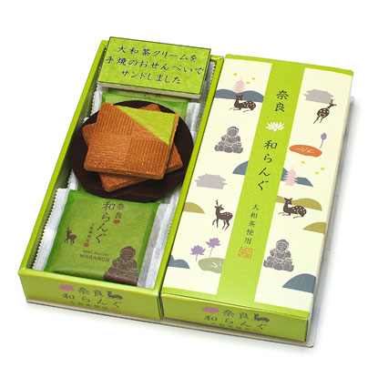 多口製菓的「奈良和風貓舌餅乾 大和茶口味」（7片裝）