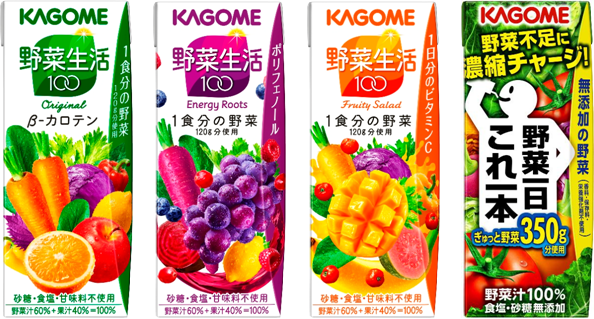 KAGOME可果美野菜生活100:綠色/紫色/黃色/野菜一日綜合蔬果汁|200ml