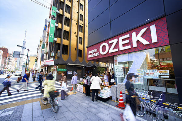 地下鐵銀座線・都營淺草線淺草站：OZEKI超市 淺草雷門店