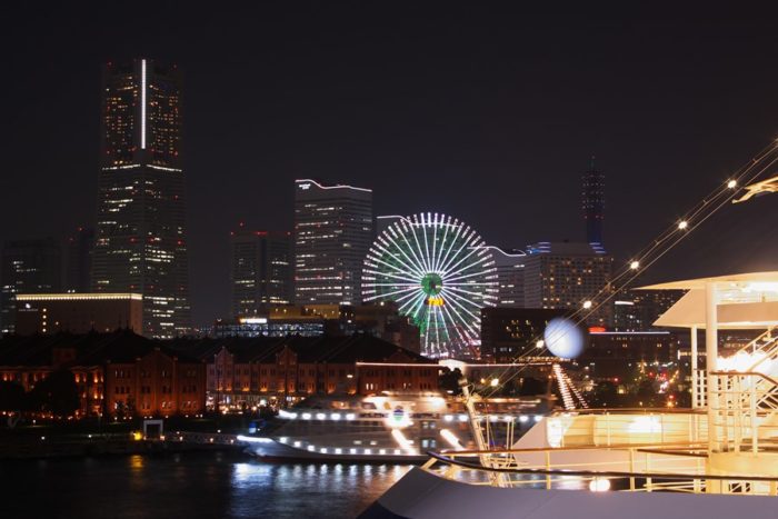 橫濱夜景橫濱港大棧橋 國際客輪碼頭