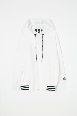 adidas&moussy共同開發聯名商品第四彈連帽外套白 hoody sweat white