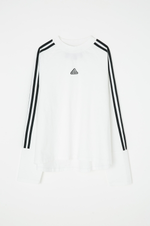 adidas&moussy共同開發聯名商品第四彈長袖運動衫白色 long sleeve tshirt white