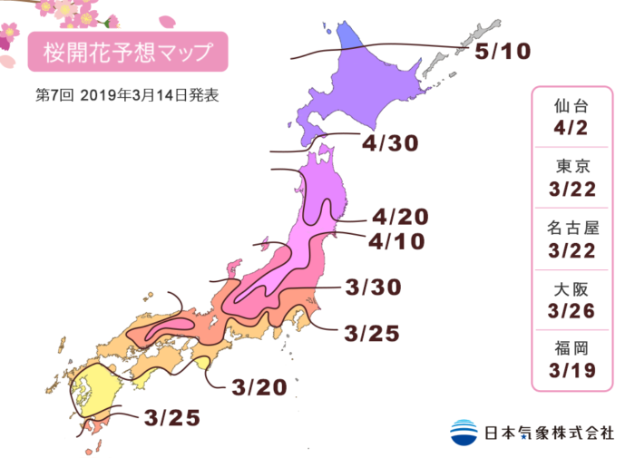 2019櫻花前線