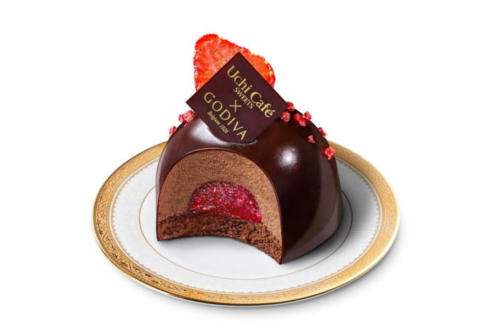2019 LAWSON_Uchi Café_GODIVA_甜點_chocolate_dome_strawberry_草莓巧克力蛋糕