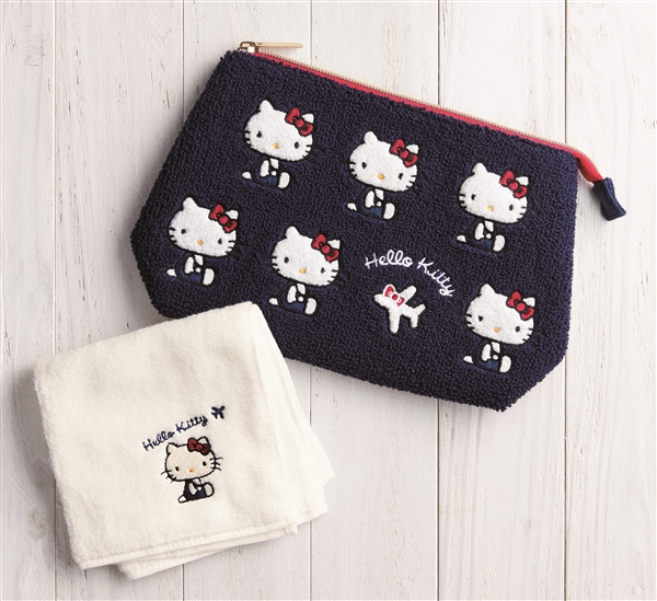 JAL限定_機上商店限定_2019年7月8月_hello kitty毛巾包及手帕