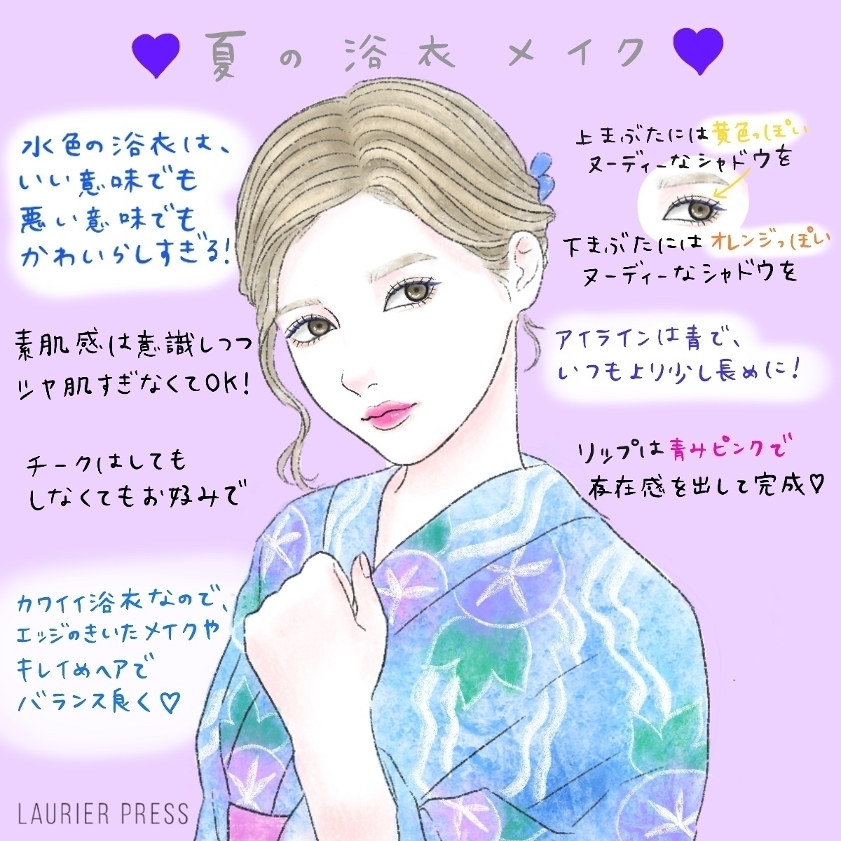 彩色調夏季浴衣妝 上妝技巧解說