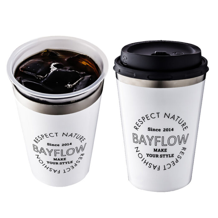 BAYFLOW LOGO保溫杯白