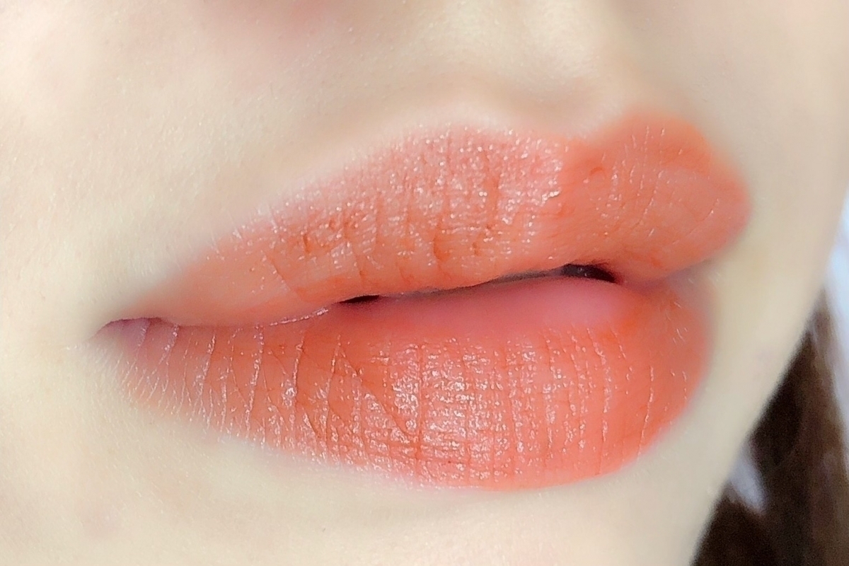 「CANMAKE 絲滑透亮唇膏 #04焦糖磚紅」實際妝感