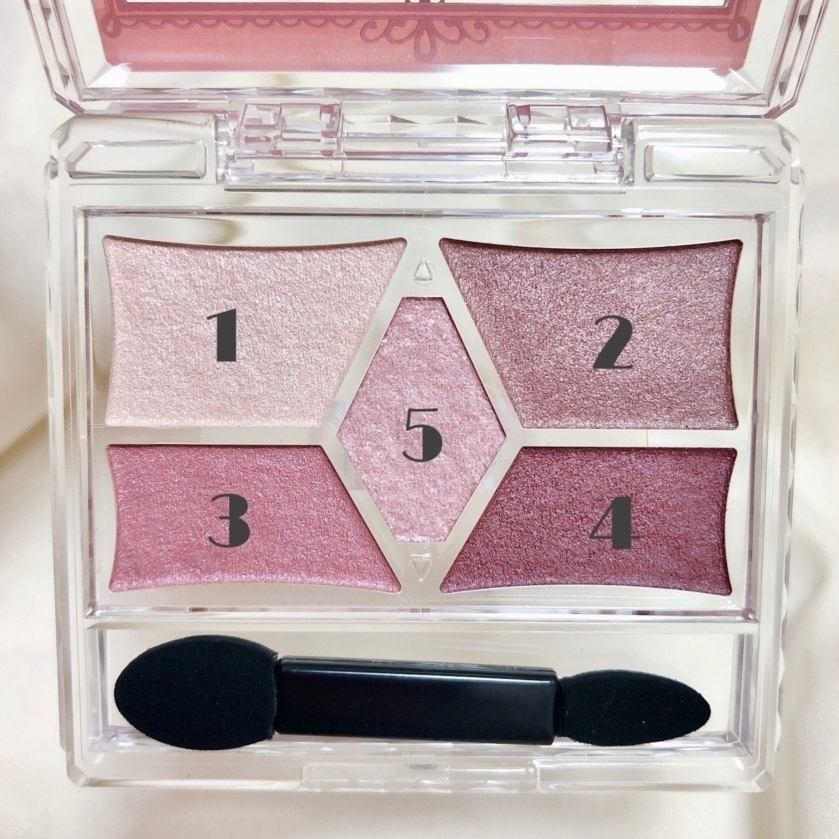 「CANMAKE 完美色計眼影盤 #21草莓牛奶摩卡」上色順序