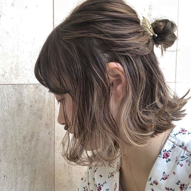 半丸子頭鮑伯造型：短髮