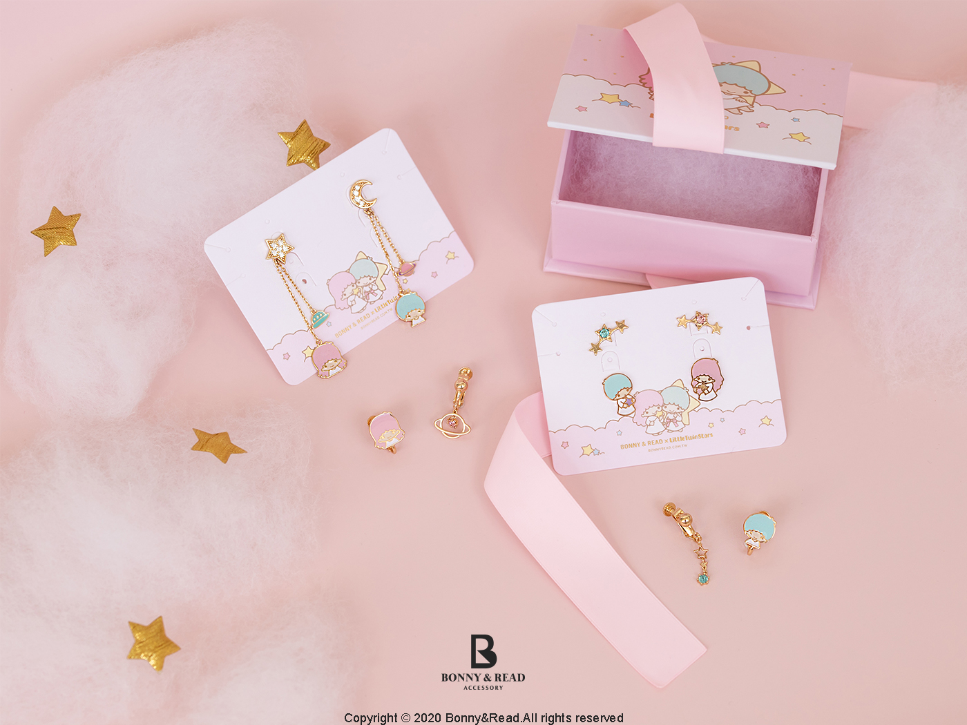 萌到讓人怦然心動!Bonny & Read推雙子星KiKi LaLa聯名飾品,耳環、項鍊都不放過的可愛