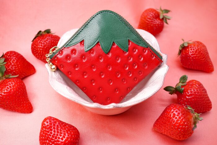 輕薄L型草莓皮夾