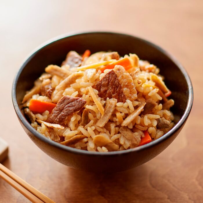 牛肉時雨煮與牛蒡炊飯料