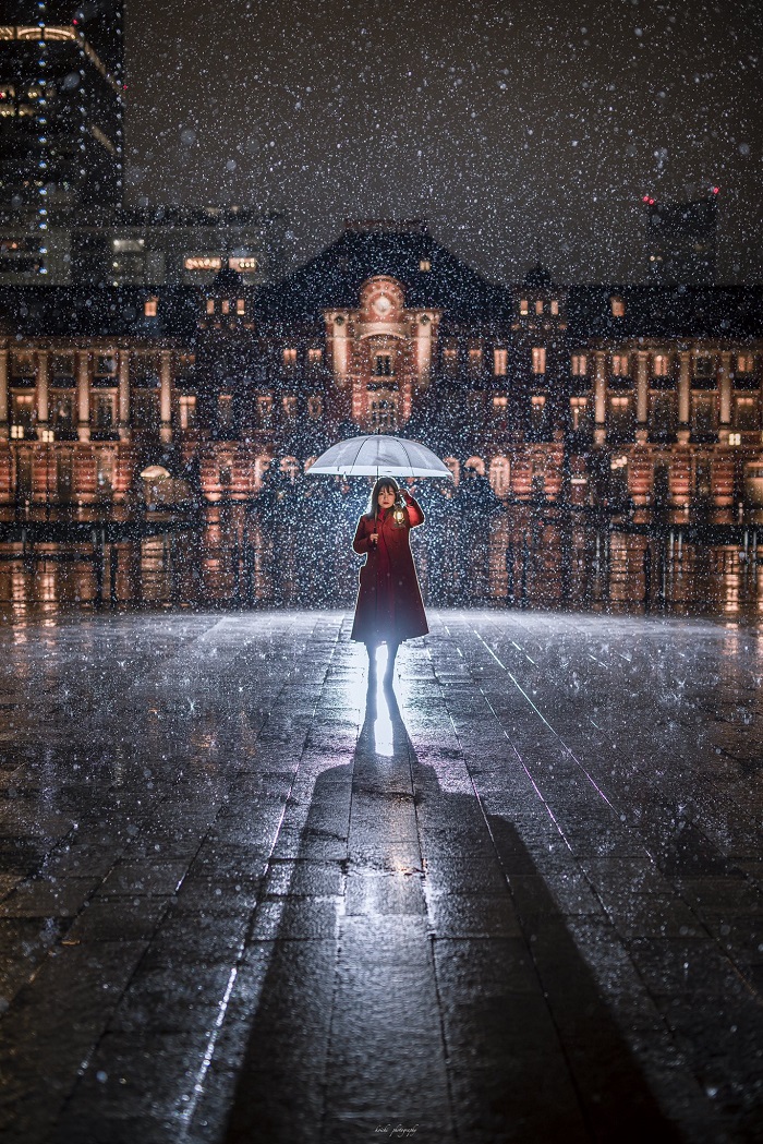 東京車站雪景1