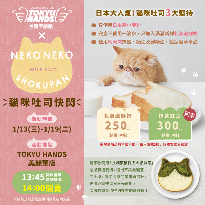 台隆手創館貓咪吐司快閃活動