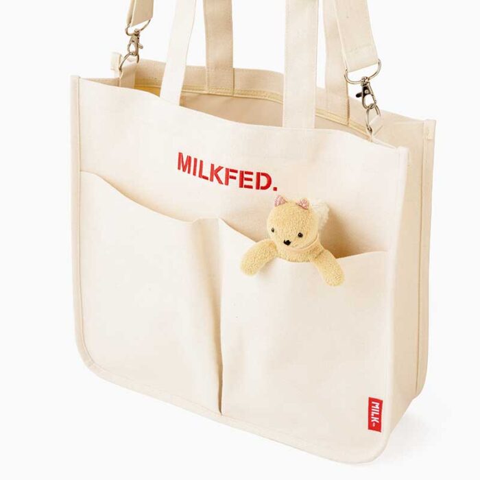 MILKFED.多口袋兩用包 白色款 