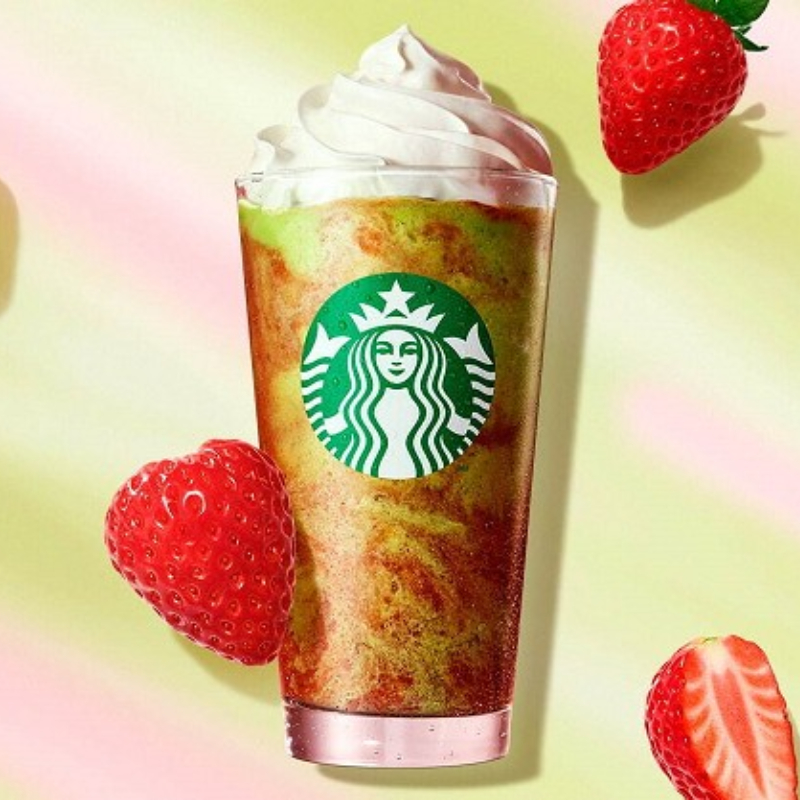 日本星巴克超短期間限定商品「抹茶草莓奶油星冰樂」晚來就喝不到啦!