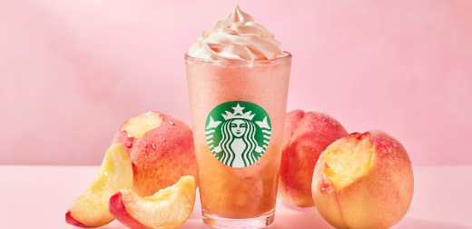 日本星巴克七月限定水蜜桃星冰樂登場啦！別忘了連同水蜜桃蛋糕一起帶走