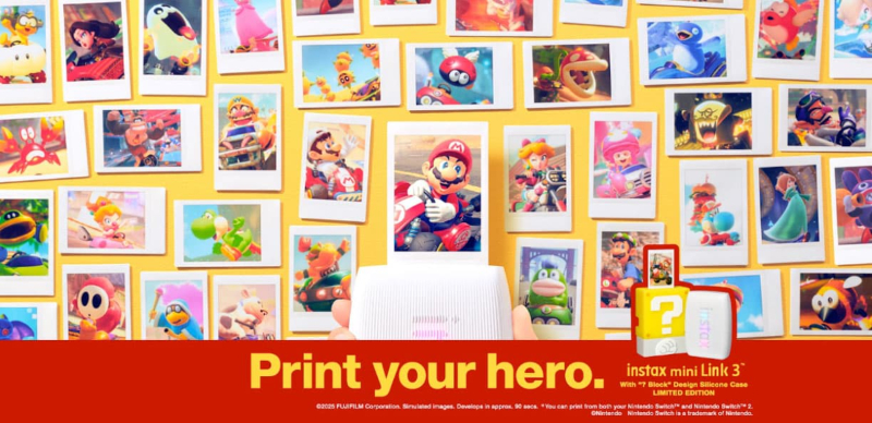 instax mini Link×超級瑪利歐聯名款！隨手印出Switch遊戲中的喜愛場景