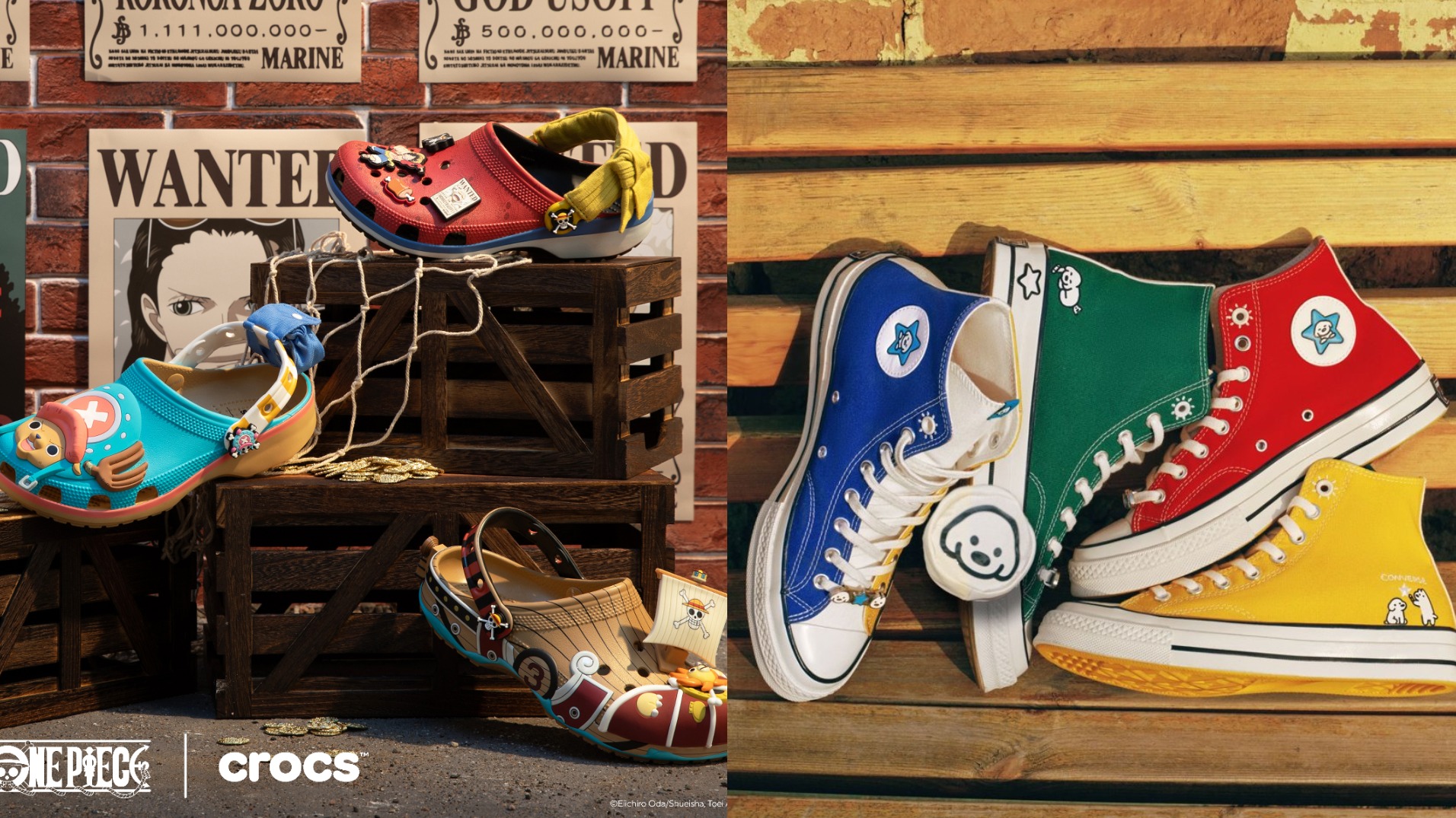 話題直接炸！日系聯名鞋從可愛到熱血全包：CONVERSE萌寵感爆棚、CROCS ×航海王尋寶戰靴必收