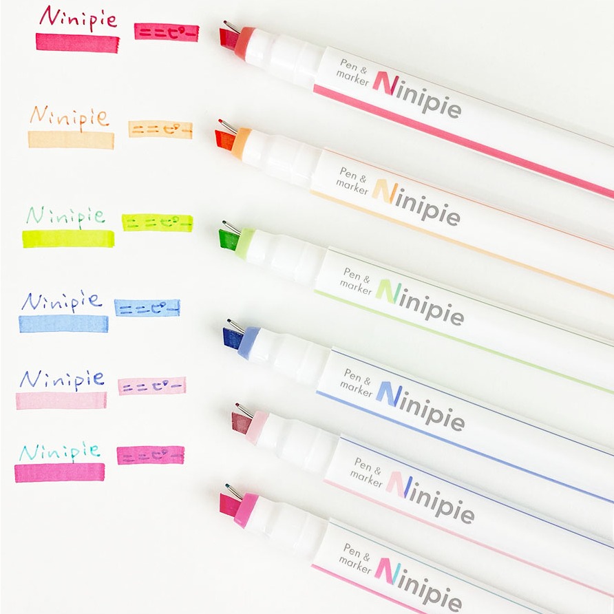 「Ninipie」水性代針雙頭螢光筆推出超美流行新色 一筆兩用可愛效率都UP！