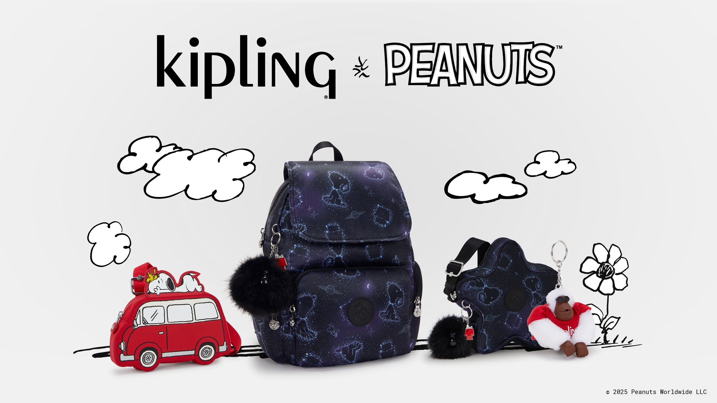 Kipling X PEANUTS夢幻聯名系列驚喜回歸 「袋」上史努比一起漫遊星河  經典紅房子化身卡夾