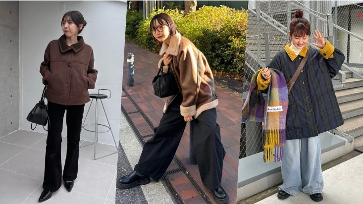 天氣冷也可以很時髦！一件「拼接領外套」混搭4套日系印象