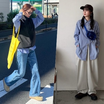 一件立即顯日系大人感！2026春季不可錯過的藍色直條紋襯衫搭配4選