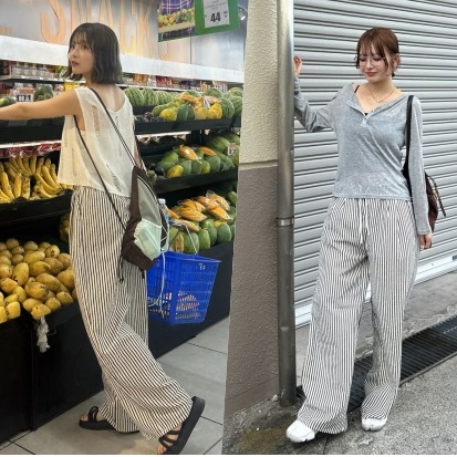 2026夏季外出懶得想搭配？一件直條紋褲展現4套率性休閒的日系印象