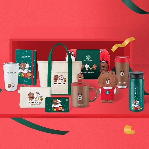 星巴克重磅聯名商品登場!星巴克XLINE FRIENDS 讓熊大兔兔陪你過耶誕節