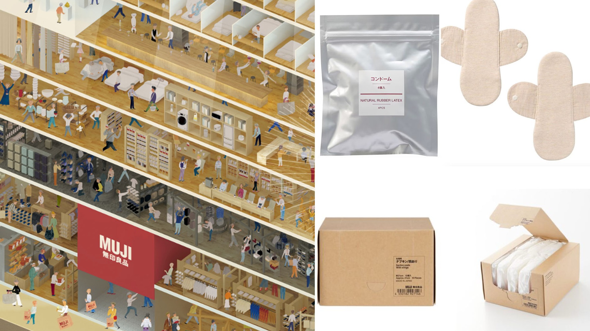 沒想到日本無印良品竟然有賣套套?連生理用品都能極簡無印風!布衛生棉也是隱藏版