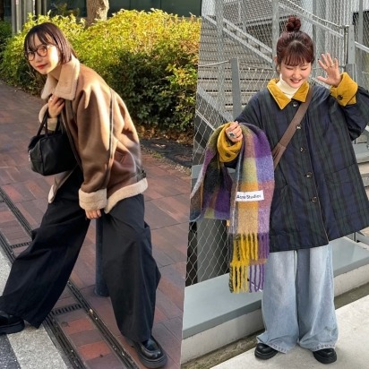 天氣冷也可以很時髦！一件「拼接領外套」混搭4套日系印象