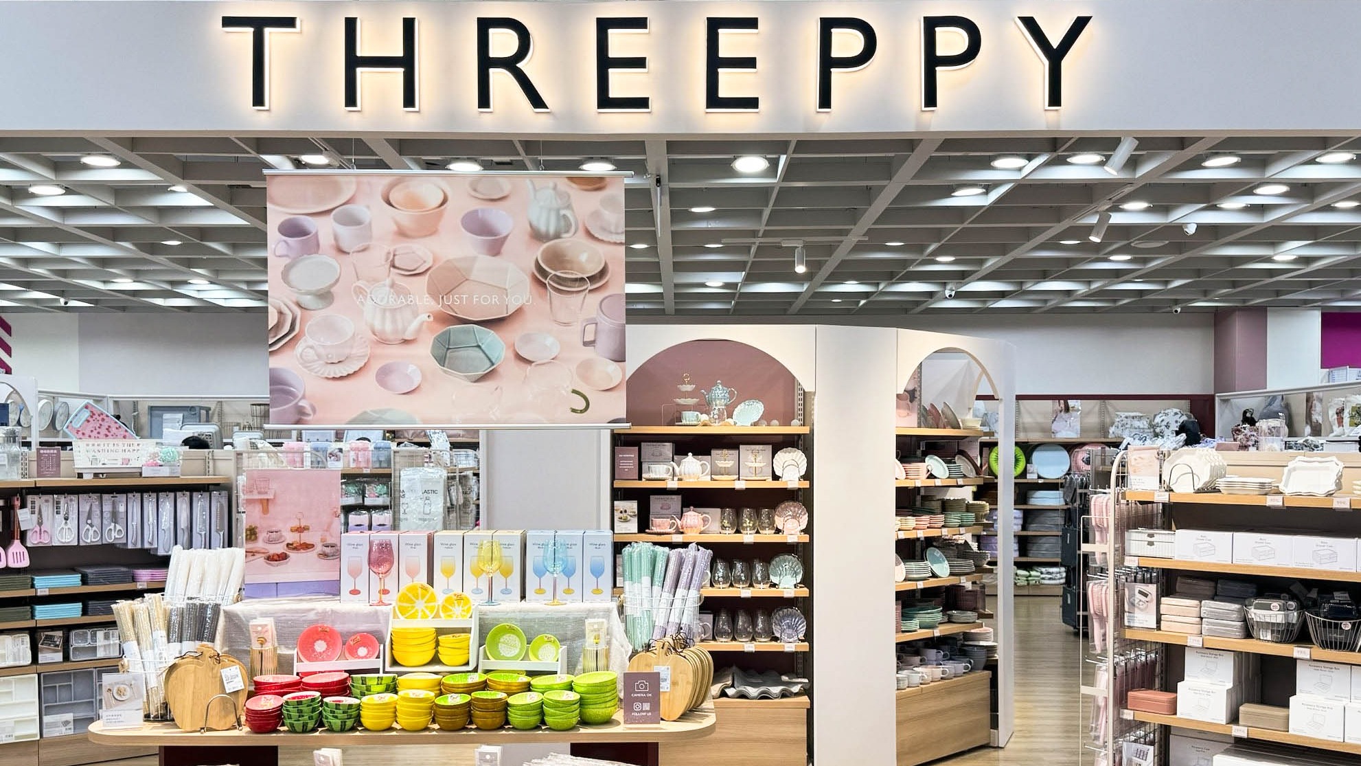 北高雄首家,DAISO大創姊妹牌THREEPPY新開幕,10月26日進駐高雄大樂購物中心,質感日系雜貨逛好逛滿
