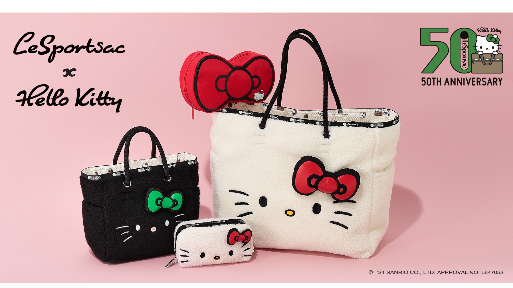 一同歡慶50週年，LeSportsac再度聯手Hello Kitty，推出限量紀念聯名商品！
