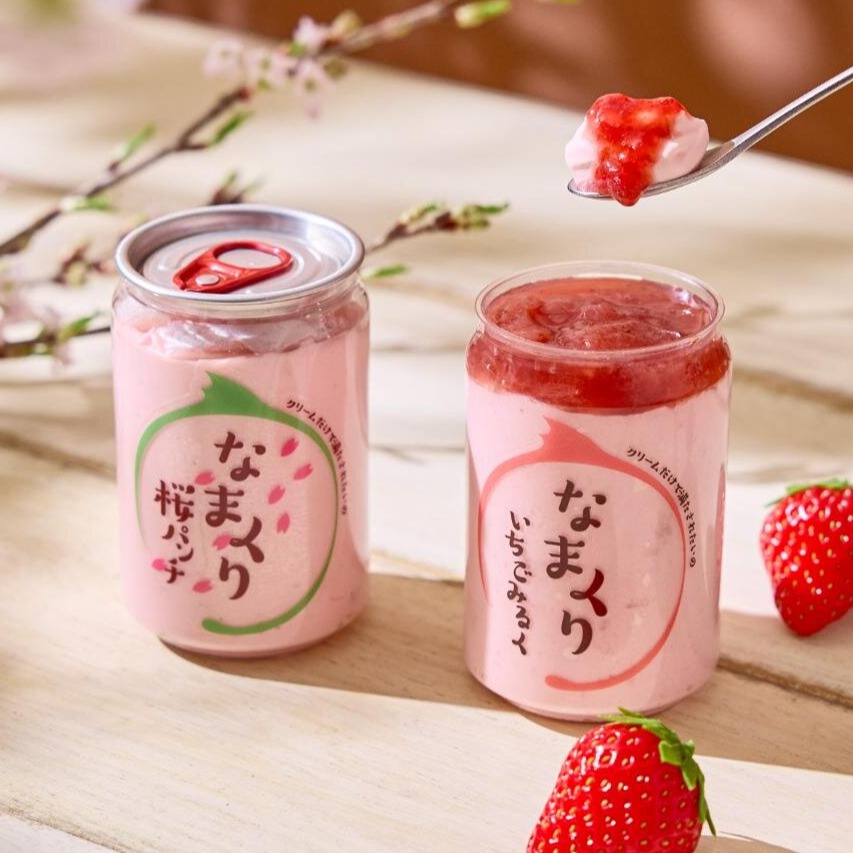 鮮奶油罐頭「なまくり」 春季限定粉紅新口味 3月17日起全國自販機開賣
