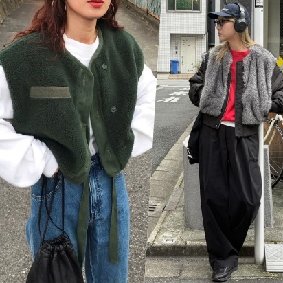 2025秋冬日本女生實用穿搭術！以「毛絨背心」疊搭層次焦點