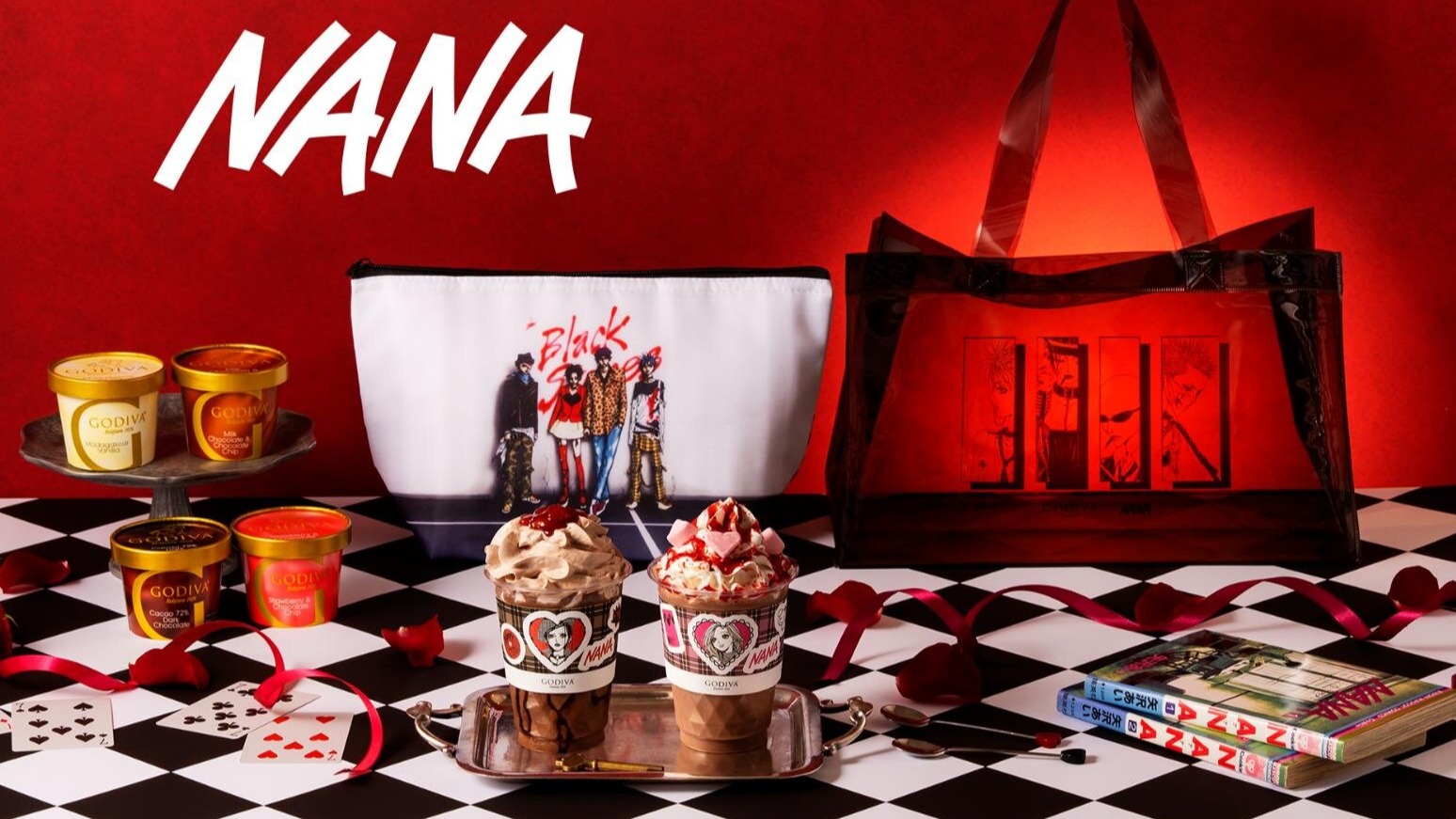 《NANA》粉絲別錯過！GODIVA ×《NANA》夢幻聯名登場！娜娜、奈奈化身限定巧克力飲，還有值得收藏的漫畫封面隨行杯、保冷袋